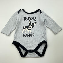 Load image into Gallery viewer, Boys Baby Berry, grey cotton bodysuit / romper, dog, GUC, size 0,  