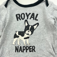 Load image into Gallery viewer, Boys Baby Berry, grey cotton bodysuit / romper, dog, GUC, size 0,  