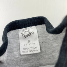 Load image into Gallery viewer, Boys Baby Berry, grey cotton bodysuit / romper, dog, GUC, size 0,  
