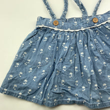 Load image into Gallery viewer, Girls Dymples, floral chambray cotton skirt, elasticated, FUC, size 1,  