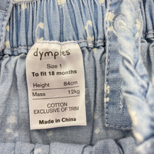 Load image into Gallery viewer, Girls Dymples, floral chambray cotton skirt, elasticated, FUC, size 1,  