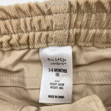 Load image into Gallery viewer, Boys Tiny Little Wonders, stretch corduroy pants, elasticated, NEW, size 00,  