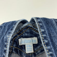 Load image into Gallery viewer, Girls JoJo Maman Bebe, stretch denim overalls dress / pinafore, GUC, size 1, L: 44cm
