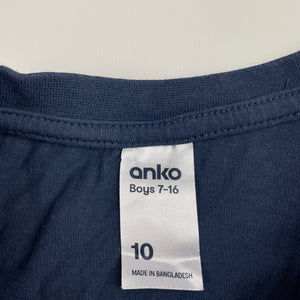 Boys Anko, blue cotton t-shirt / top, GUC, size 10,  