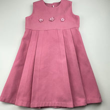 Load image into Gallery viewer, Girls Yellow Betty, lined pink winter dress, armpit to armpit: 32cm, FUC, size 5, L: 61cm