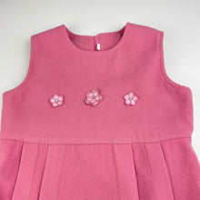 Load image into Gallery viewer, Girls Yellow Betty, lined pink winter dress, armpit to armpit: 32cm, FUC, size 5, L: 61cm