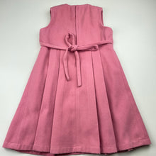 Load image into Gallery viewer, Girls Yellow Betty, lined pink winter dress, armpit to armpit: 32cm, FUC, size 5, L: 61cm