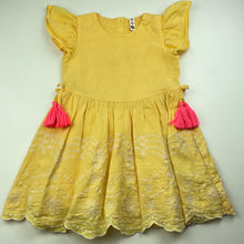 Load image into Gallery viewer, Girls KID, lined embroidered cotton party dress, GUC, size 3, L: 53cm
