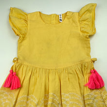 Load image into Gallery viewer, Girls KID, lined embroidered cotton party dress, GUC, size 3, L: 53cm