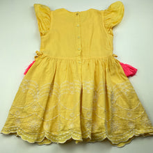 Load image into Gallery viewer, Girls KID, lined embroidered cotton party dress, GUC, size 3, L: 53cm
