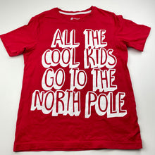 Load image into Gallery viewer, unisex B Collection, red cotton Christmas t-shirt / top, EUC, size 8,  