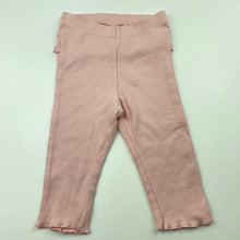Load image into Gallery viewer, Girls H&amp;M, ribbed organic cotton blend ruffle leggings / bottoms, EUC, size 00,  