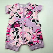 Load image into Gallery viewer, Girls Bonds, zip wondersuit / zippy / romper, flowers, EUC, size 00,  