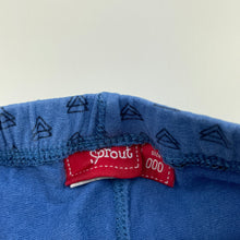 Load image into Gallery viewer, unisex Sprout, blue stretchy leggings / bottoms, GUC, size 000,  