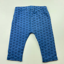 Load image into Gallery viewer, unisex Sprout, blue stretchy leggings / bottoms, GUC, size 000,  