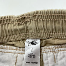 Load image into Gallery viewer, Boys H&amp;T, stretch cotton shorts, elasticated, GUC, size 1,  