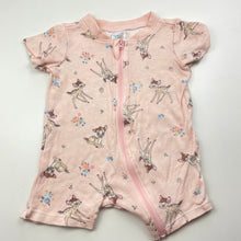 Load image into Gallery viewer, Girls Disney, Bambi cotton zip romper, GUC, size 00,  