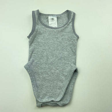 unisex Dymples, grey ribbed cotton singletsuit, GUC, size 000,  