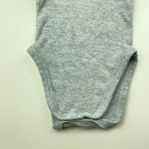 unisex Dymples, grey ribbed cotton singletsuit, GUC, size 000,  