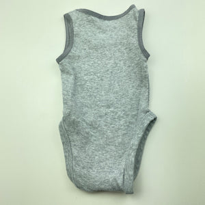 unisex Dymples, grey ribbed cotton singletsuit, GUC, size 000,  