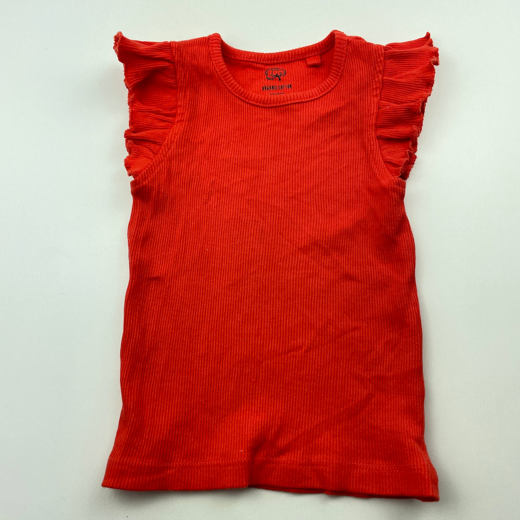Girls Favourites, ribbed organic cotton t-shirt / top, EUC, size 1,  