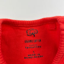 Load image into Gallery viewer, Girls Favourites, ribbed organic cotton t-shirt / top, EUC, size 1,  