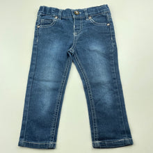 Load image into Gallery viewer, Girls Mango, lightweight denim jeans, adjustable, Inside leg: 28.5cm, GUC, size 1,  