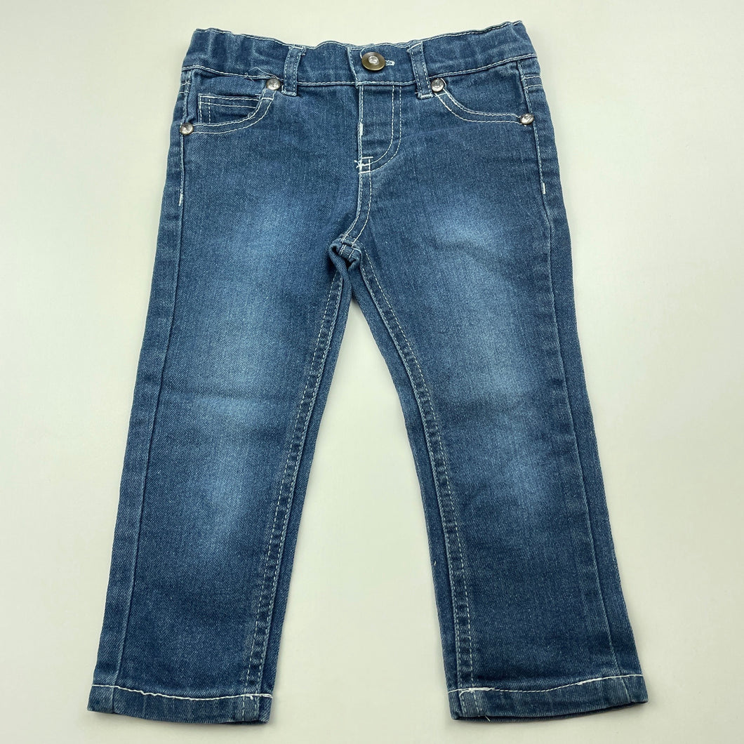 Girls Mango, lightweight denim jeans, adjustable, Inside leg: 28.5cm, GUC, size 1,  