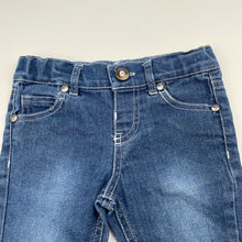 Load image into Gallery viewer, Girls Mango, lightweight denim jeans, adjustable, Inside leg: 28.5cm, GUC, size 1,  