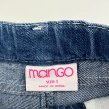 Load image into Gallery viewer, Girls Mango, lightweight denim jeans, adjustable, Inside leg: 28.5cm, GUC, size 1,  