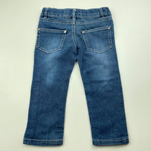 Load image into Gallery viewer, Girls Mango, lightweight denim jeans, adjustable, Inside leg: 28.5cm, GUC, size 1,  