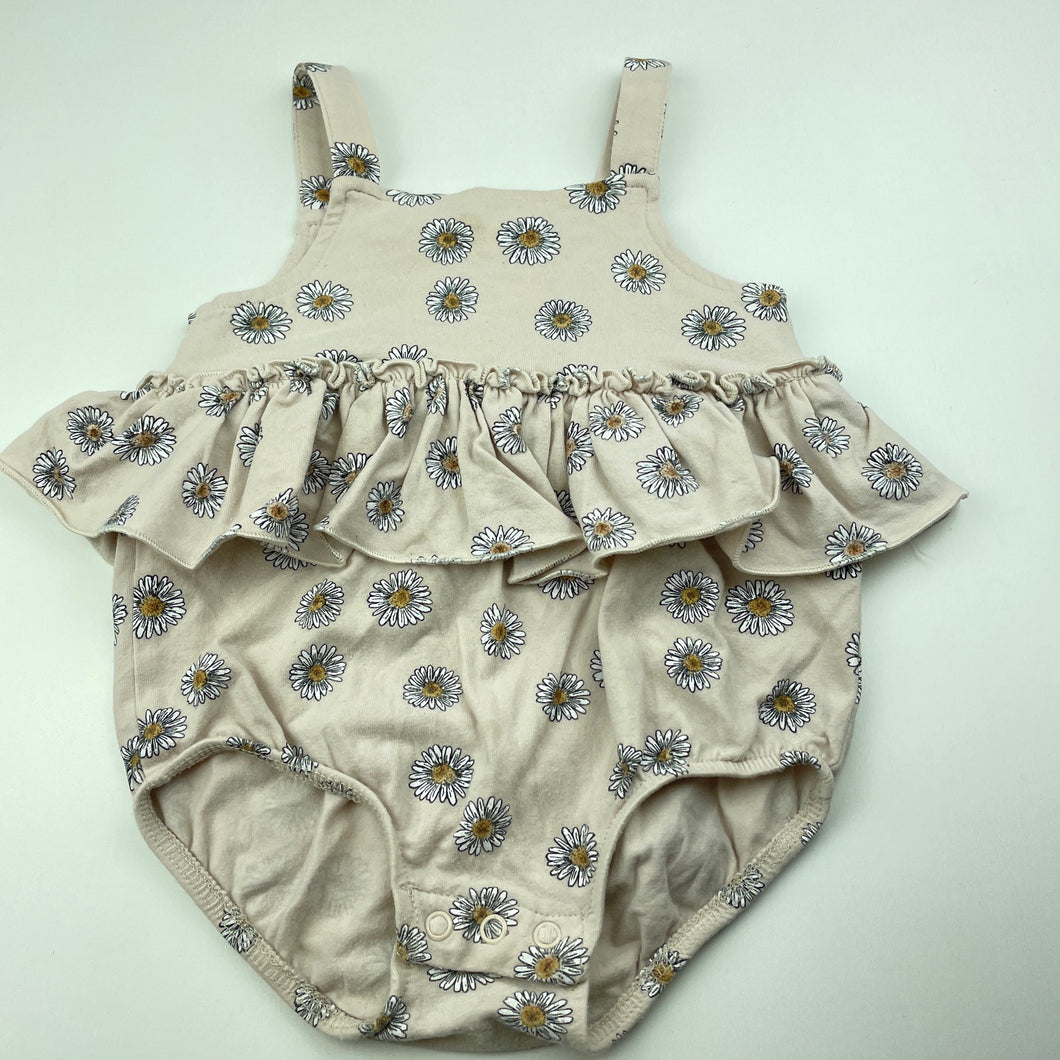 Girls Dymples, floral stretchy summer romper, GUC, size 0,  