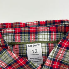 Load image into Gallery viewer, Boys Carters, lightweight cotton long sleeve shirt, EUC, size 12 months,  