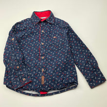 Load image into Gallery viewer, Boys Bubble Gummers, navy cotton long sleeve shirt, anchors, GUC, size 1,  