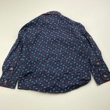 Load image into Gallery viewer, Boys Bubble Gummers, navy cotton long sleeve shirt, anchors, GUC, size 1,  
