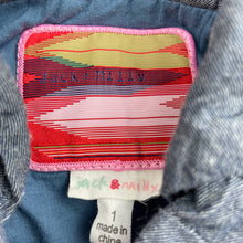 Load image into Gallery viewer, Girls Jack &amp; Milly, cotton lightweight jacket / coat, L: 35cm, GUC, size 1,  