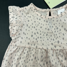 Load image into Gallery viewer, Girls Target, pink &amp; grey cotton casual dress, NEW, size 00, L: 37cm