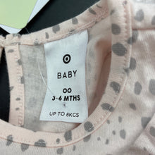 Load image into Gallery viewer, Girls Target, pink &amp; grey cotton casual dress, NEW, size 00, L: 37cm