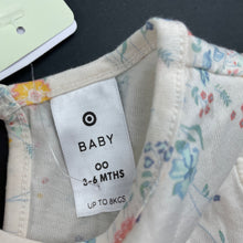 Load image into Gallery viewer, Girls Target, floral cotton frill sleeve dress, NEW, size 00, L: 36cm