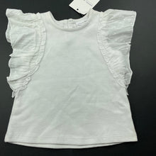 Load image into Gallery viewer, Girls Kidding Around, white stretchy ruffle t-shirt / top, NEW, size 00,  