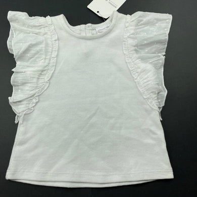 Girls Kidding Around, white stretchy ruffle t-shirt / top, NEW, size 00,  
