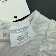 Load image into Gallery viewer, Girls Kidding Around, white stretchy ruffle t-shirt / top, NEW, size 00,  