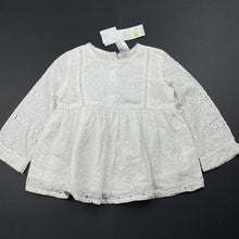 Load image into Gallery viewer, Girls Anko, lined broderie cotton long sleeve top, NEW, size 1,  