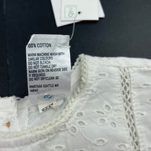 Load image into Gallery viewer, Girls Anko, lined broderie cotton long sleeve top, NEW, size 1,  