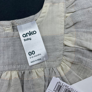 Girls Anko, lightweight ruffle long sleeve top, NEW, size 00,  
