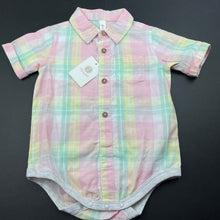 Load image into Gallery viewer, Girls Dymples, checked cotton bodysuit / romper, NEW, size 1,  