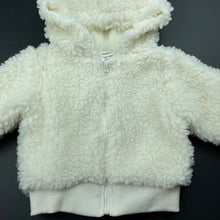 Load image into Gallery viewer, unisex Baby Berry, cream zip up hooded jacket / coat, EUC, size 0,  