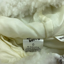 Load image into Gallery viewer, unisex Baby Berry, cream zip up hooded jacket / coat, EUC, size 0,  