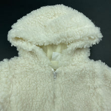 Load image into Gallery viewer, unisex Baby Berry, cream zip up hooded jacket / coat, EUC, size 0,  