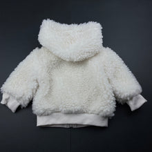 Load image into Gallery viewer, unisex Baby Berry, cream zip up hooded jacket / coat, EUC, size 0,  